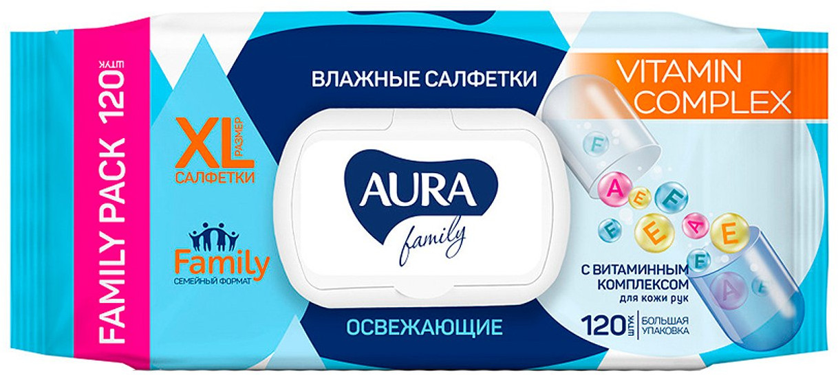 Салфетки влажные с витаминным комплексом | Aura