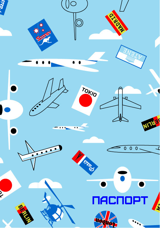 Обложка на паспорт «Самолеты»