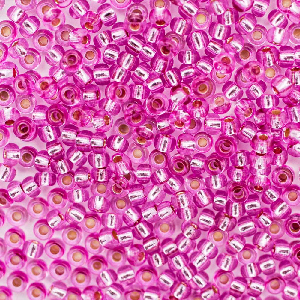 Бисер прозрачный c серебряным прокрасом, цвет 78192 светлый сиренево-розовый | Preciosa