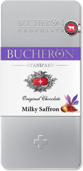 Шоколад молочный с орехами и шафраном