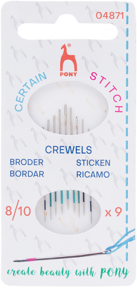 Иглы ручные с цветной полосой №8-10 | Pony