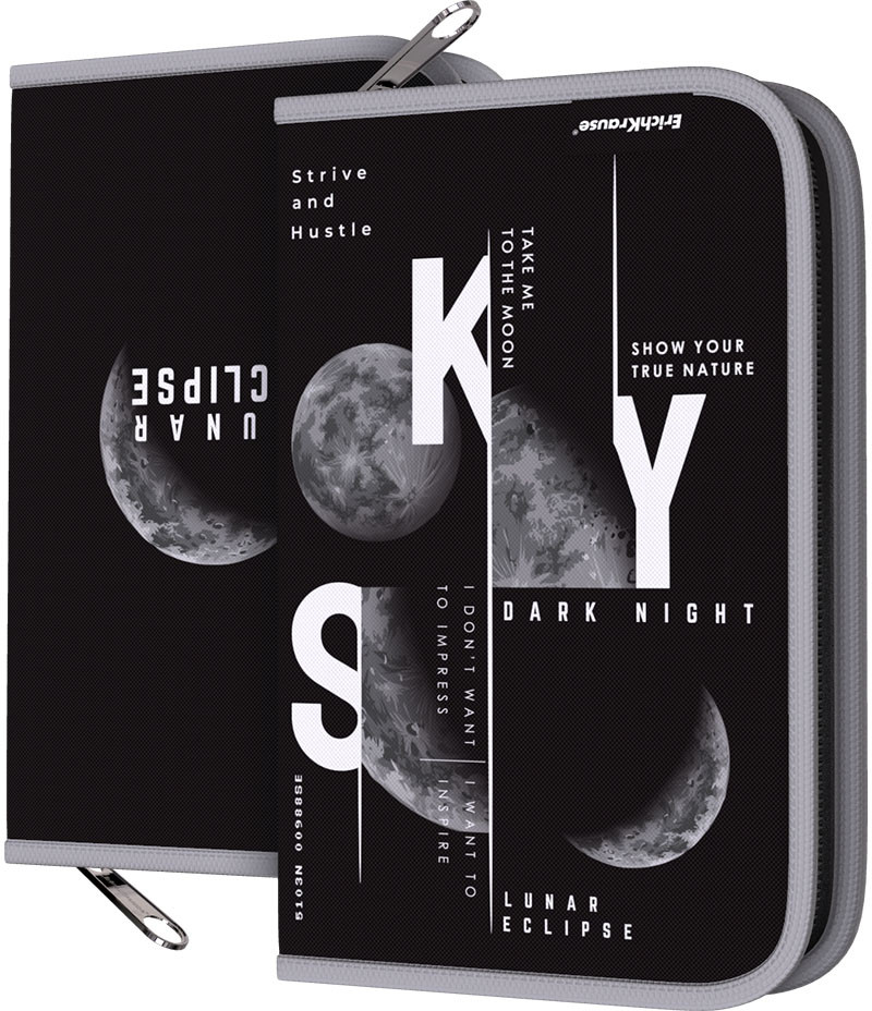 Пенал-книжка с наполнением | Moon Cycle | Erich Krause