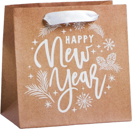 Пакет крафтовый «Новогодний подарок» | С Новым годом! | Дарите Счастье