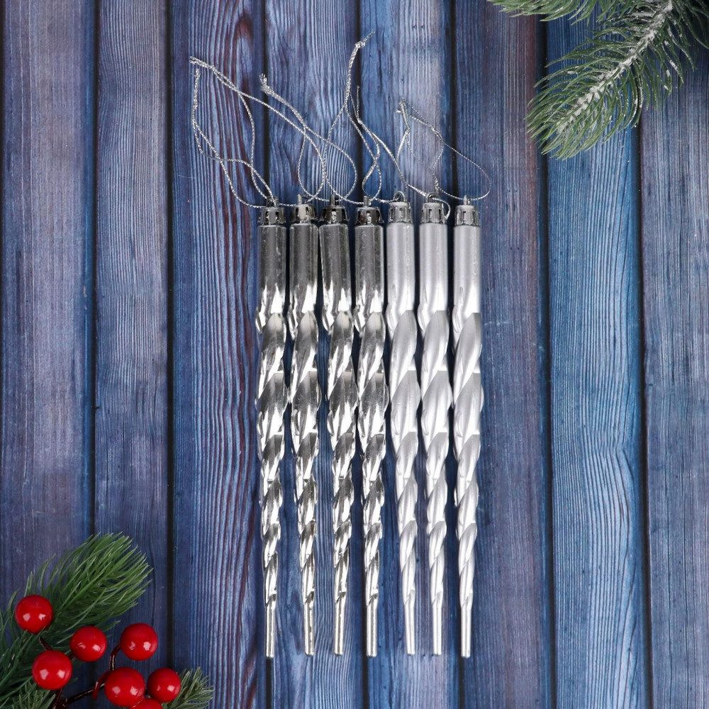 Набор украшений ёлочных «Сосульки-завитульки» | Зимнее волшебство