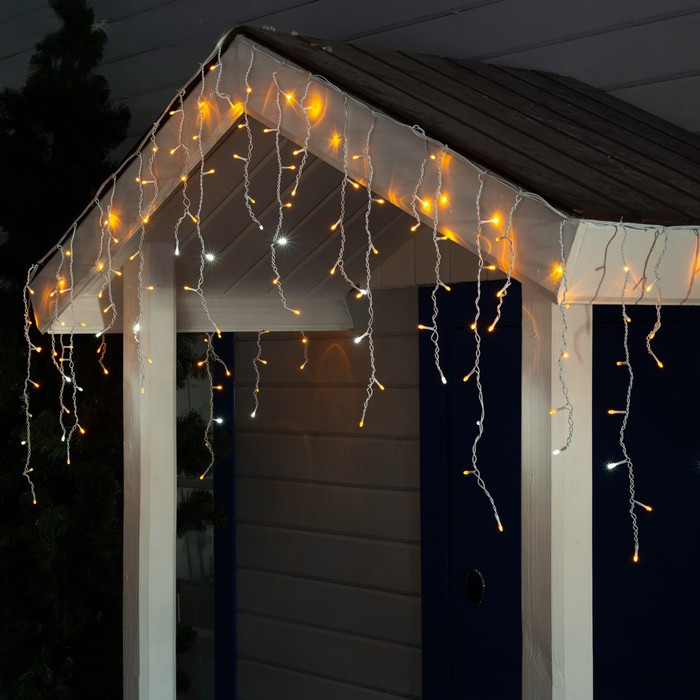 Гирлянда с белой нитью «Бахрома» | ECO | Luazon Lighting