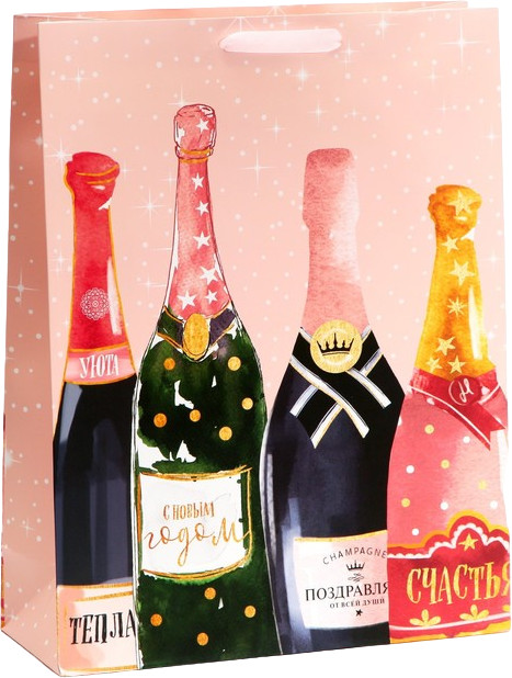 Пакет ламинированный вертикальный «Бутылочку для тебя» | Игристое настроение | Дарите Счастье
