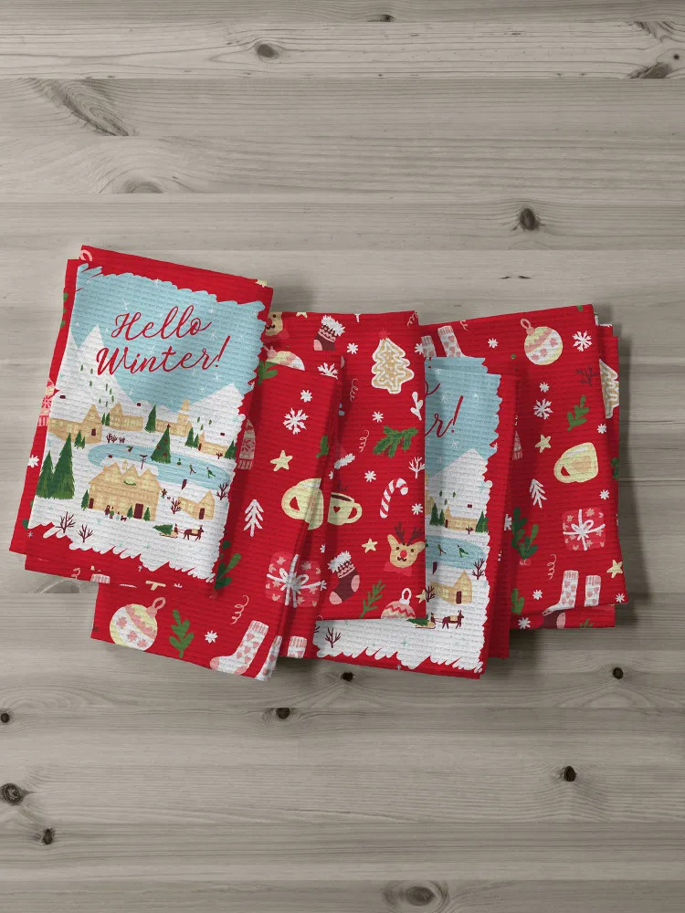 Комплект полотенец вафельных «Greetings» | Унисон