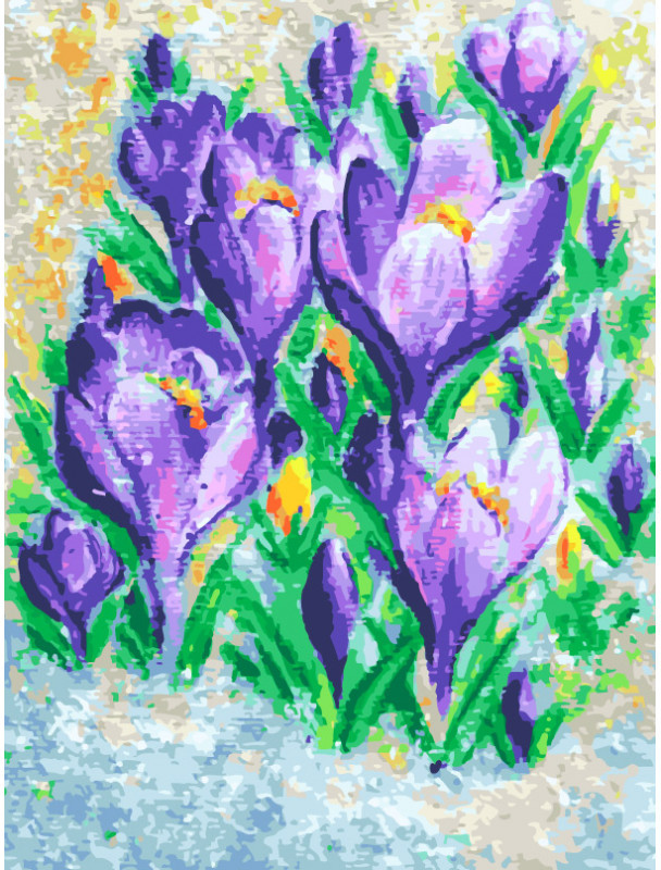 Картина по номерам «Крокусы» | Цветы | Белоснежка