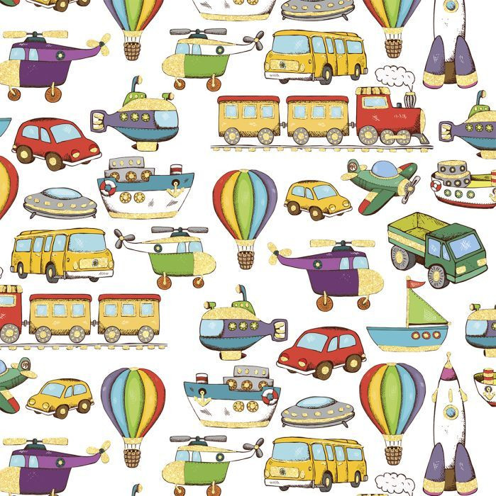 Бумага упаковочная «Цветной транспорт» | Феникс Презент