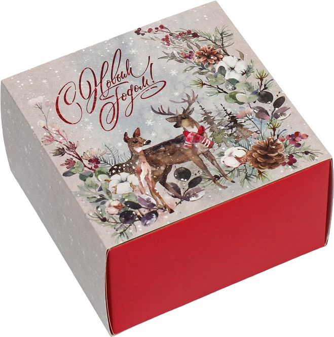 Коробка сборная | Новогодняя акварель | Дарите Счастье