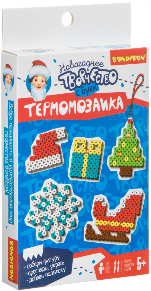 Термомозаика 2D «Ёлочные игрушки» | Новогоднее творчество с Буки | Bondibon