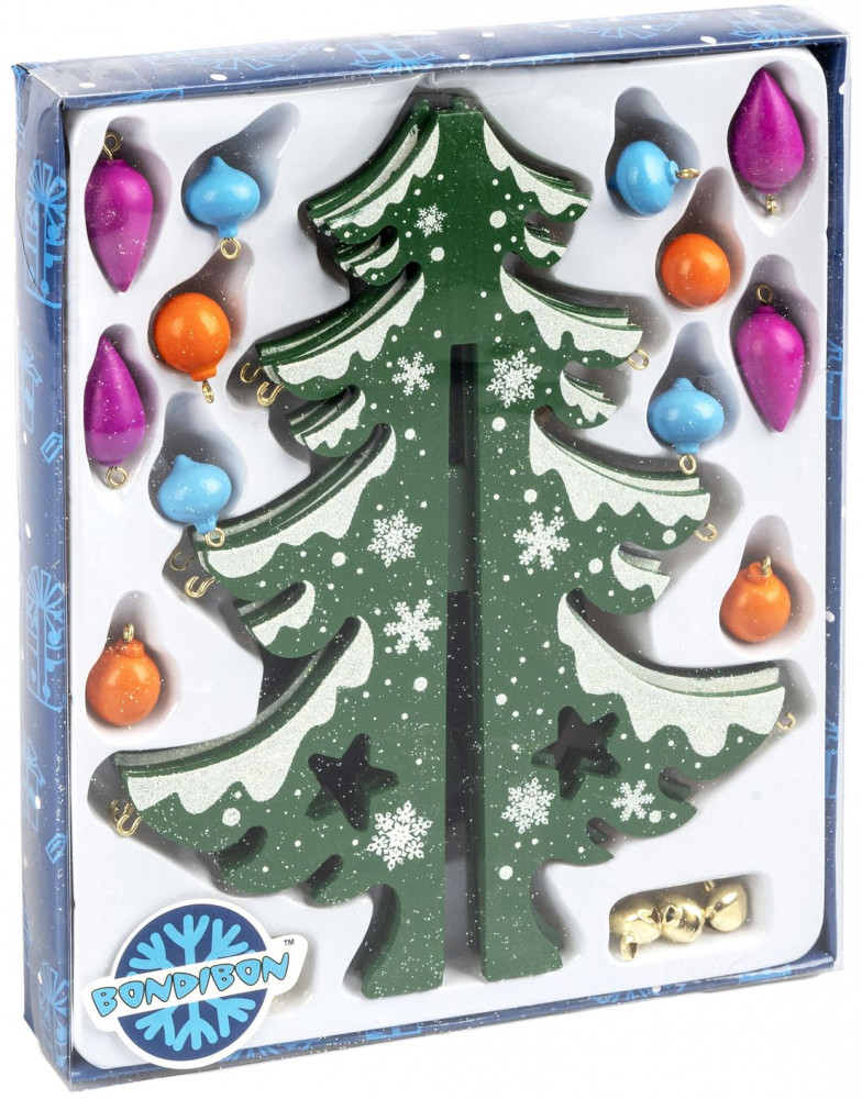 Набор для творчества «Ёлочка 3D с игрушками» | Bondibon