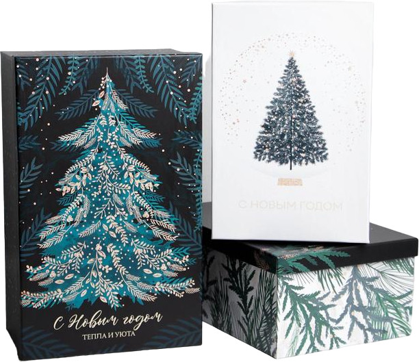 Набор коробок подарочных 3 в 1 «Ёлочки» | Новогодние ёлки | Дарите Счастье