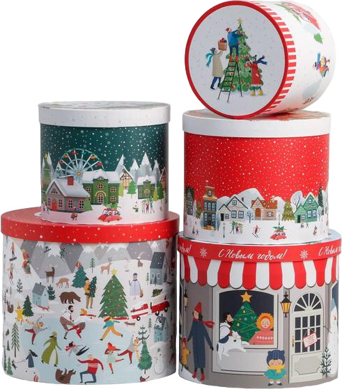 Набор коробок подарочных «С Новым годом» | Городские истории | Дарите Счастье