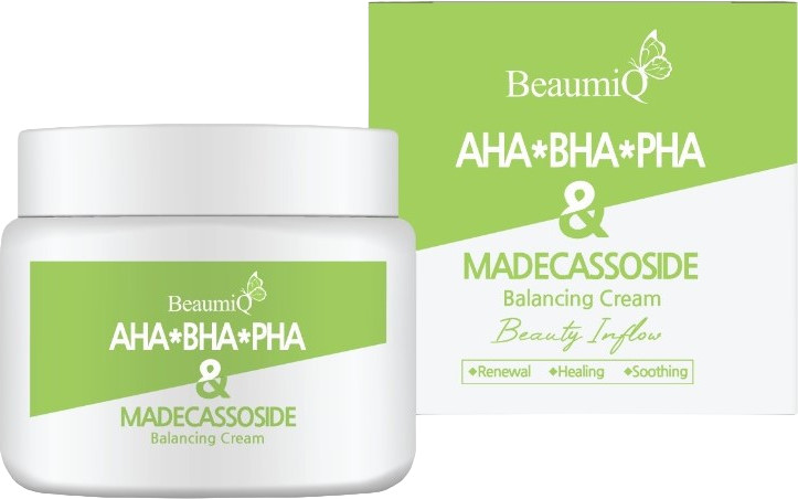 Крем для лица с AHA/BHA/PHA-кислотами и мадекассосидом | AHA-BHA-PHA & Madecassosid | Beaumiq