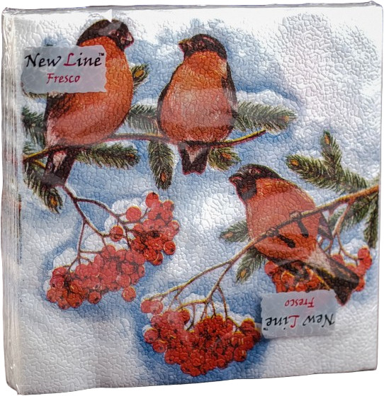 Набор салфеток бумажных «Снегири» | New line Fresco