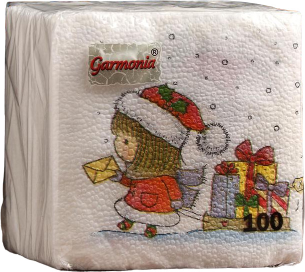 Салфетки бумажные «Новогодняя почта — письмо» | Гармония цвета