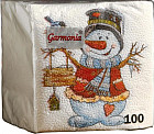 Салфетки бумажные «Снеговичок»