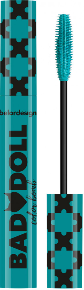 Тушь для ресниц объемная, оттенок Голубой | Bad Doll | BelorDesign