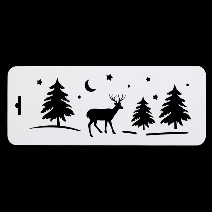 Трафарет «Олень в лесу» | Новый год
