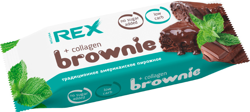 Пирожное протеиновое с коллагеном «Мята» | Protein Rex
