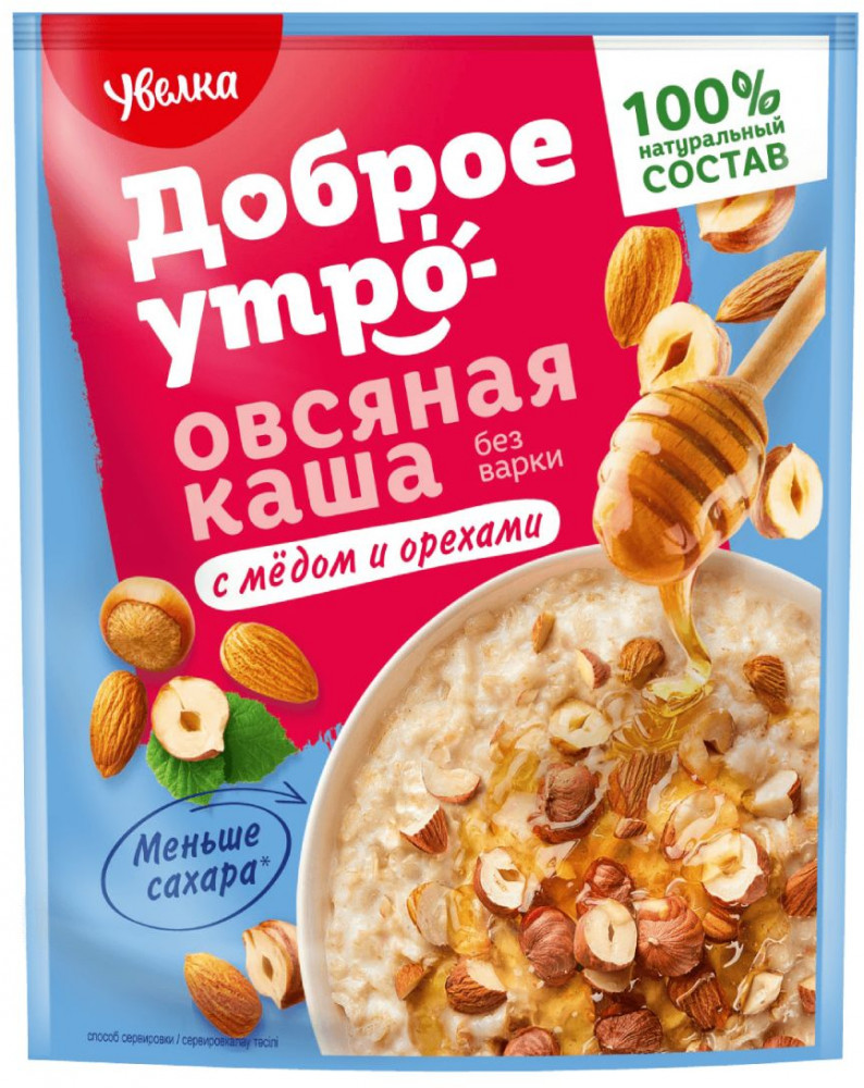 Каша овсяная с мёдом и орехами | Доброе утро | Увелка