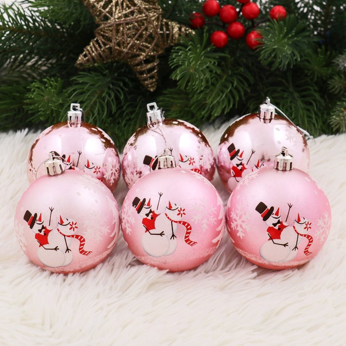 Набор шаров ёлочных «Весёлый снеговик» | Зимнее волшебство