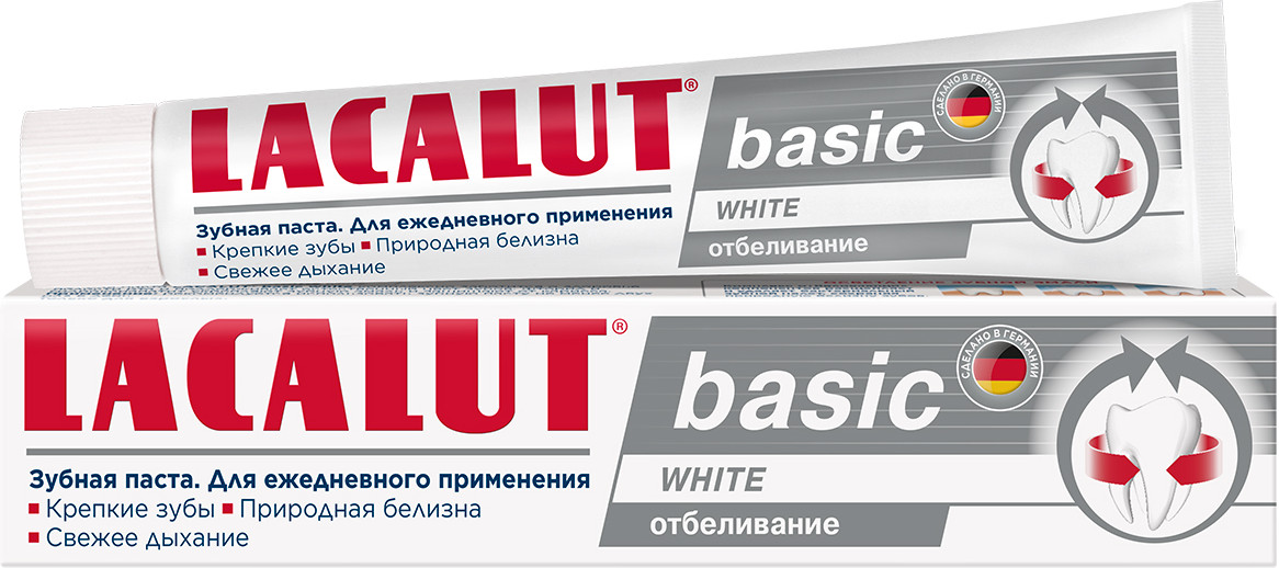 Зубная паста отбеливающая «Basic white» | Lacalut