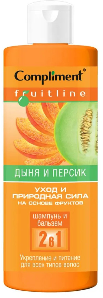 Шампунь с экстрактом дыни и персика «Укрепление и питание» | FruitLine | Compliment