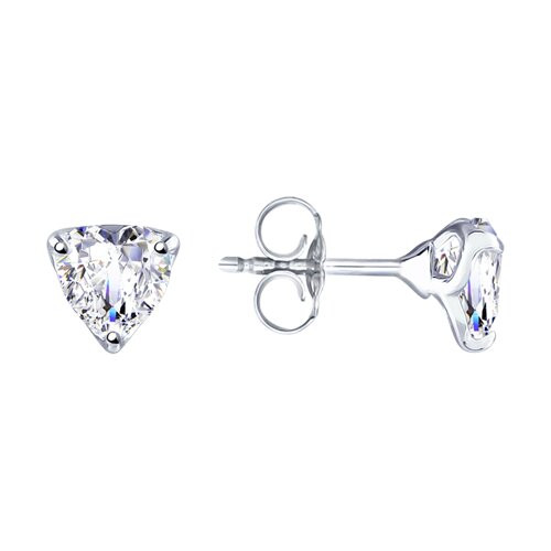 Серьги из серебра с фианитами | Diamant