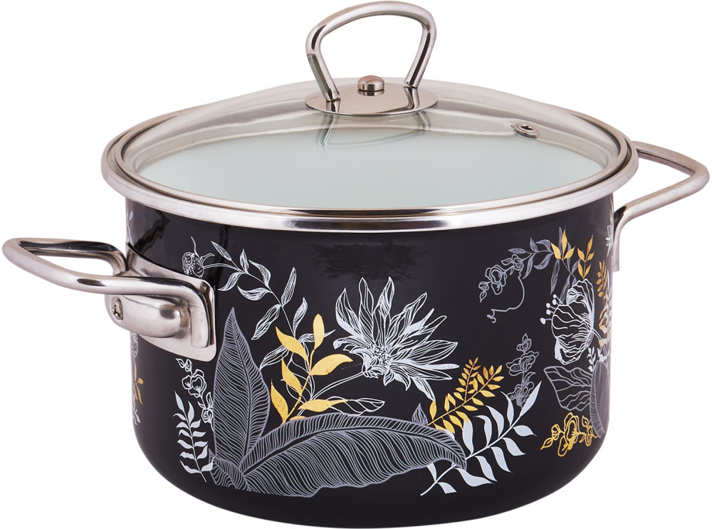 Кастрюля с крышкой «Botany black» | Botany black | Appetite