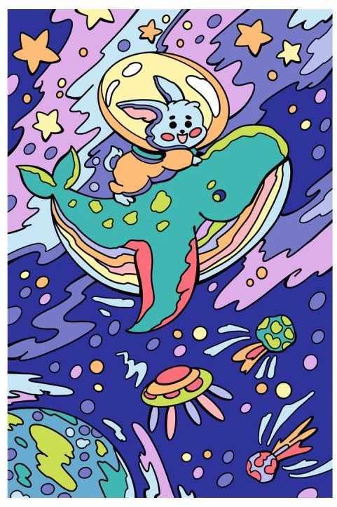 Картина по номерам «Зайчик и кит» | Волшебные истории | Lori