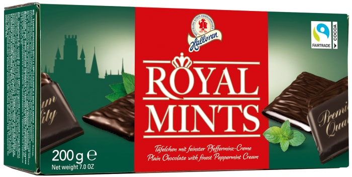 Шоколад тёмный с мятной начинкой «Royal Mints» | Halloren