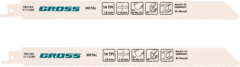 Набор полотен для сабельной пилы по металлу | Gross