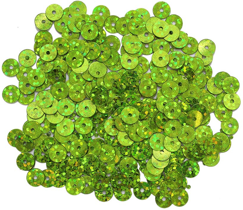 Пайетки плоские, цвет 50105 светло-зеленый голограмма | Astra&Craft
