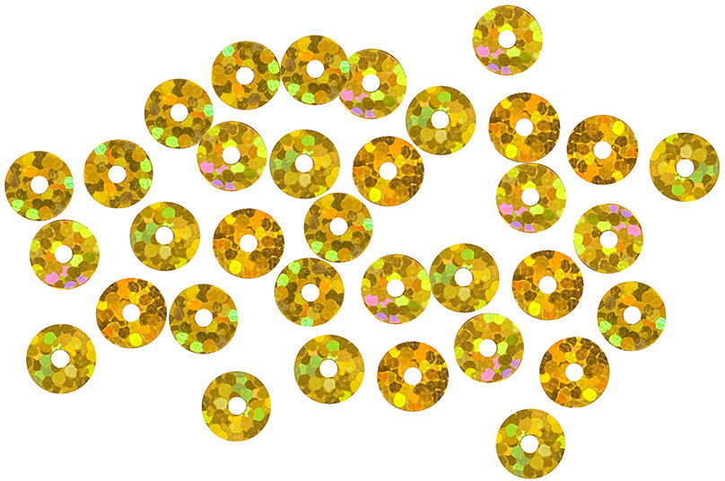 Пайетки плоские, цвет А20 золото голограмма | Astra&Craft