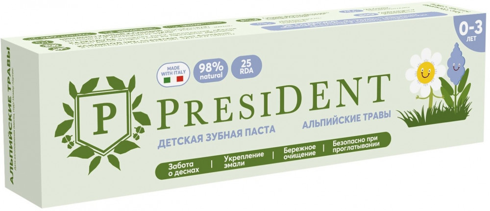 Зубная паста детская «Альпийские травы» | President