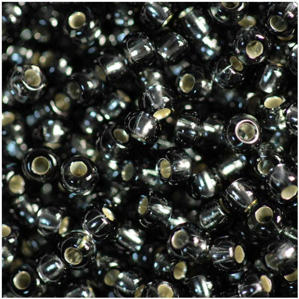 Бисер прозрачный с серебристым центром, цвет 47010 серый | Preciosa