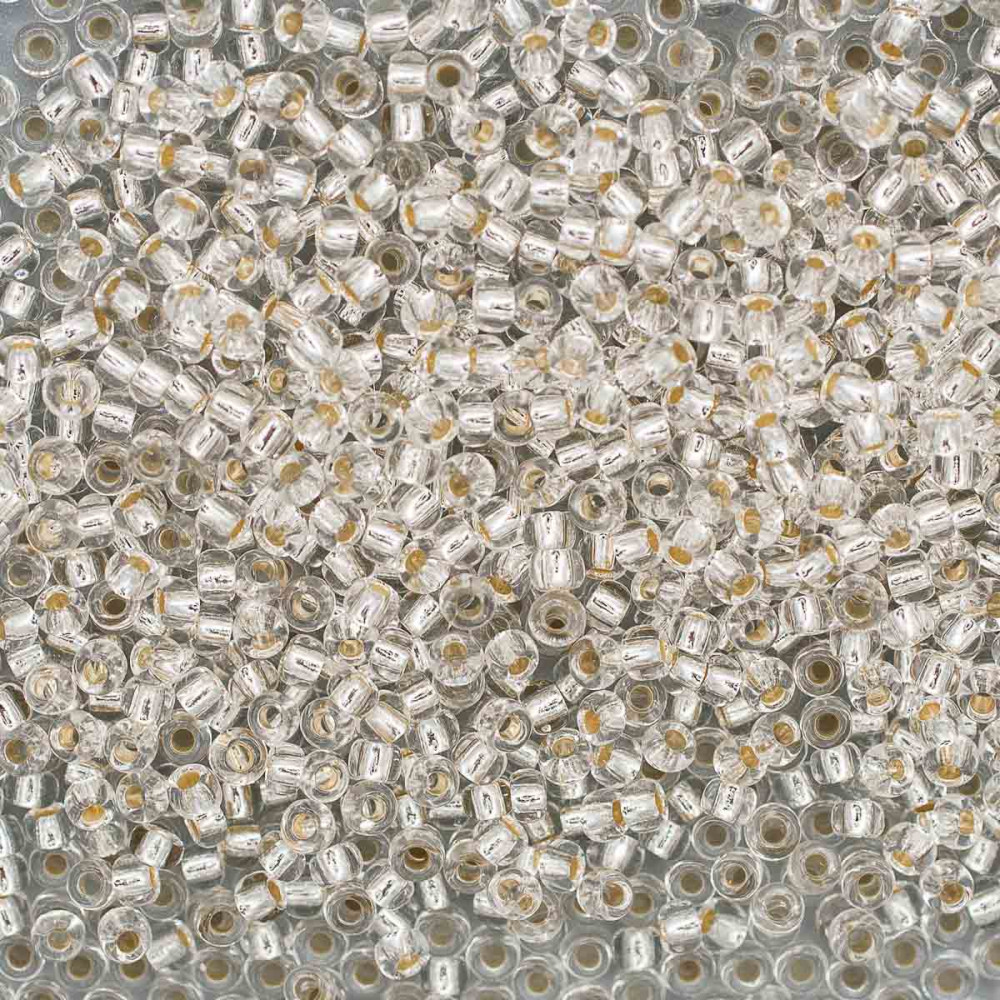 Бисер прозрачный с серебристым центром, цвет 78102 бесцветный | Preciosa