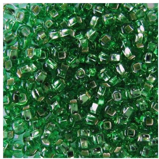 Бисер прозрачный с серебристым центром, цвет 57100 светло-зеленый | Preciosa