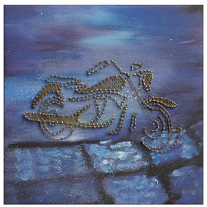 Набор для творчества «Мотоцикл» | String Art | Волшебная мастерская