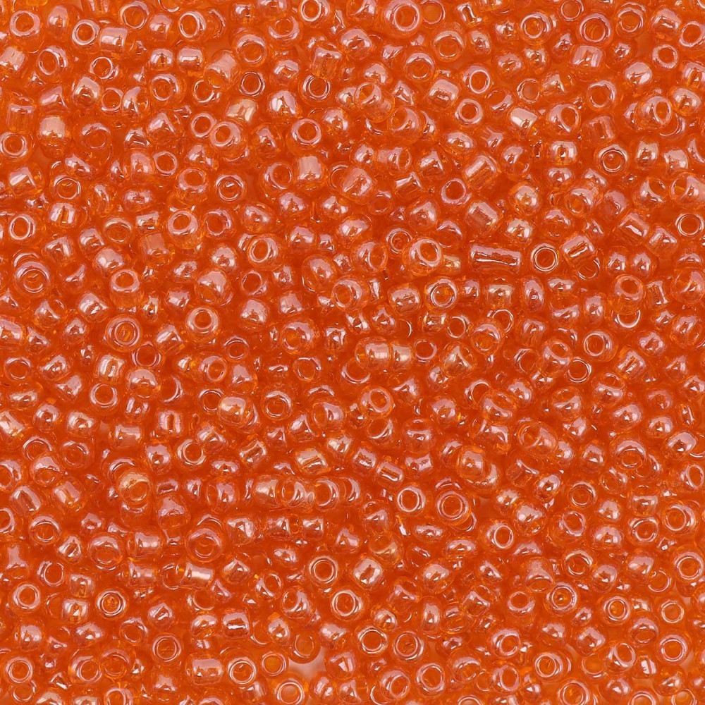 Бисер прозрачный глянцевый, цвет 109В тёмно-оранжевый | Astra&Craft
