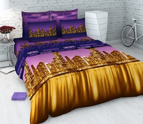 Комплект постельного белья «Ночной город» (арт. 3698/1, 1,5-спальный, бязь, 2 наволочки 70х70) | Дизайн сезона | ТДЛ Текстиль