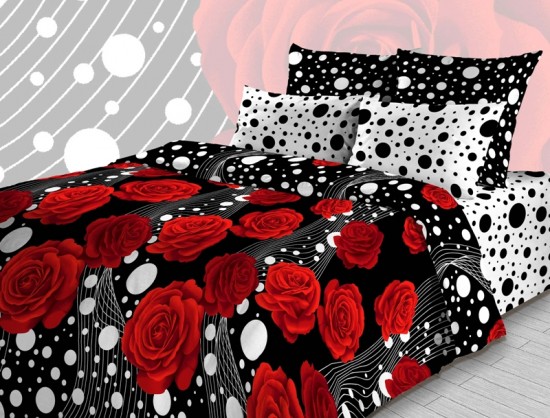 Комплект постельного белья «Комильфо» (арт. 3592/1, евро, бязь, 2 наволочки 70х70) красный | ТДЛ Текстиль