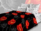 Комплект постельного белья «Коллекционный мак» (арт. 3597/1, евро, бязь, 2 наволочки 70х70) красный
