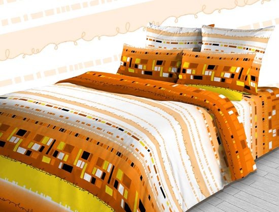 Комплект постельного белья «Сонет» (арт. 3601/2, евро, бязь, 2 наволочки 70х70) оранжевый | ТДЛ Текстиль