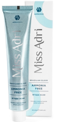 Крем-краска для волос профессиональная, оттенок 8.23 Светлый блонд перламутровый золотистый | Brazilian elixir ammonia free | Adricoco