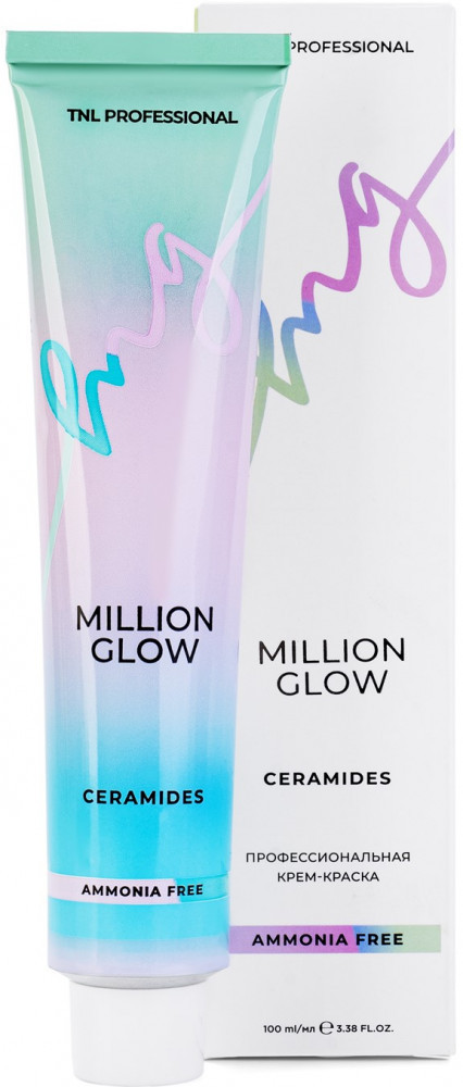 Крем-краска для волос профессиональная, оттенок 6.81 Темный блонд капучино пепельный | Million glow. Ammonia free collection ceramides | TNL Professional