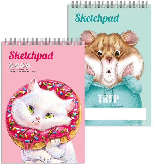 Скетчпад-перевертыш «Щекастые зверята» | Феникс +