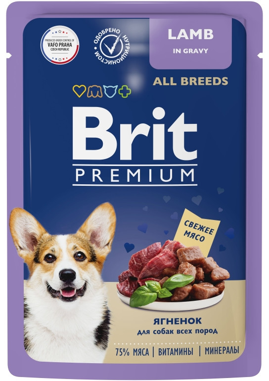 Корм для взрослых собак с ягненком | Premium | Brit